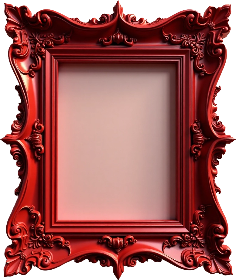 Ornate Red Picture Frame